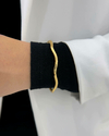 Bracelete Ondulado Dourado Fino BR0115