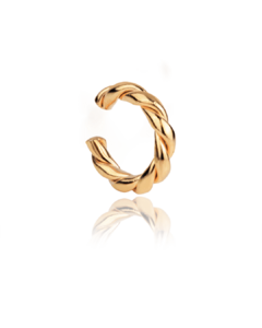 Brinco Piercing Torcido Dourado Banhado a Ouro 18k