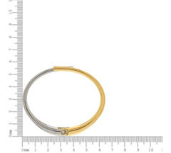 Bracelete Prateado com Dourado PU1189 - Bela Devocao Jewelry 