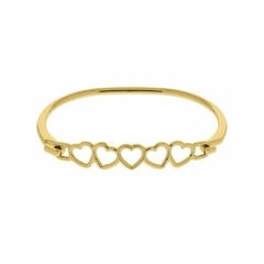 Bracelete de 5 Corações Dourado BR0126 - comprar online