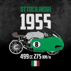 Camiseta Moto Moto Guzzi V8 Moto GP 1955 100% Algodão - comprar online