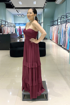 Vestido Longo Margarida Marsala