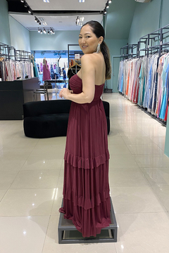 Vestido Longo Margarida Marsala - comprar online