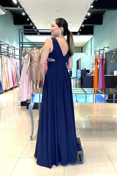 Vestido Longo Girassol Azul Marinho - comprar online