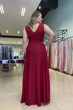 Vestido Longo Begônia Vermelho Escuro - comprar online