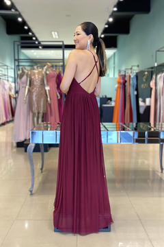 Vestido Longo Lótus Marsala - comprar online