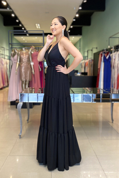 Vestido Longo Verbena Preto