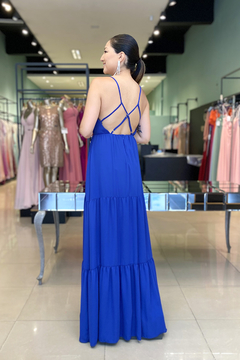 Vestido Longo Verbena Azul Royal - comprar online