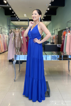 Vestido Longo Verbena Azul Royal