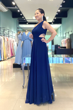 Vestido Longo Clara Azul Marinho