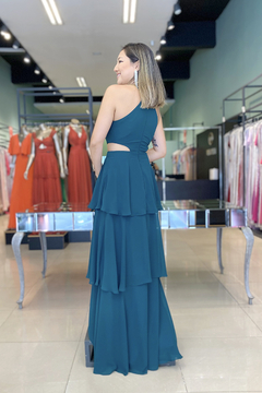 Vestido Longo Isabela Verde Esmeralda - comprar online