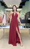 Vestido Longo Betina Marsala