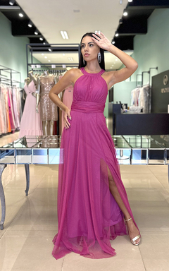 Vestido Longo Jade Fúcsia