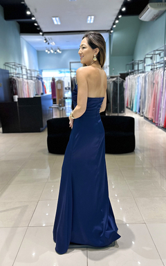 Vestido Longo Milena Azul Marinho - comprar online