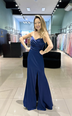 Vestido Longo Milena Azul Marinho