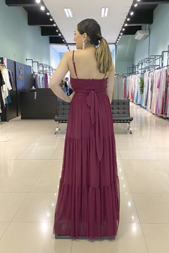 Vestido Longo Hortência Marsala - comprar online