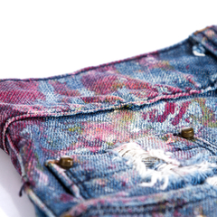 shorts jeans customizado com respingos