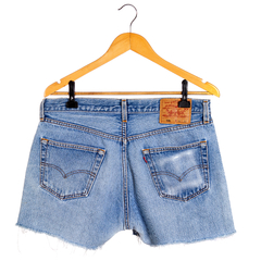 shorts jeans boyfriend cintura alta levis 501