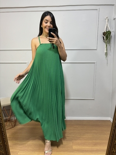 VESTIDO PLISSADO VERDE