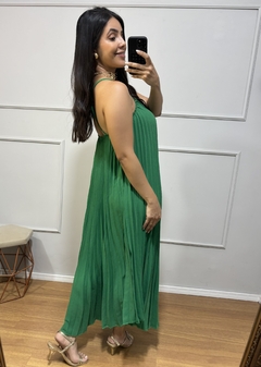 VESTIDO PLISSADO VERDE - comprar online