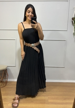 VESTIDO PLISSADO PRETO - comprar online