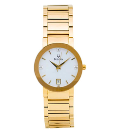 Reloj Bulova Unisex 97D104 Diamond Gold Tone