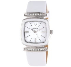 Reloj Bulova Dama 98L174 Cristal Cuero Blanco - comprar online