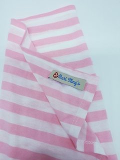 Sling Listrado Rosa/Branco Malha - comprar online