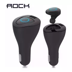 Carregador Veicular e Fone Bluetooth Rock Muca Car Preto