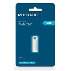 Pen drive 128GB Multilaser Diamond Metal