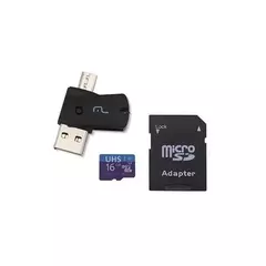 Adapatdor USB 4X1 Dual (DRIVE+ADAPT SD+CARTAO MEMORIA) UHS1C10 64GB MULTILASER