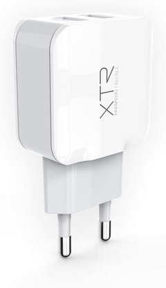Carregador de Parede Xtrax 2.USB Branco com Cinza - Loja Neo