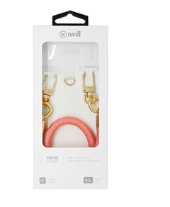 Alça Universal para Iphone iWill Strap Salmão e Dourado