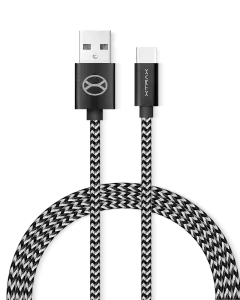 Cabo USB-C 3M Xtrax Preto e Branco