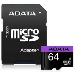 Cartão de Memoria Adata Classe 10 64gb (Micro + Adaptador)