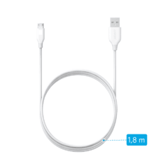 Cabo Anker Powerline Micro USB Android | 1,8 metros Branco - comprar online