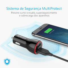 Carregador Veicular Anker PowerDrive 2 Portas USB Preto - loja online