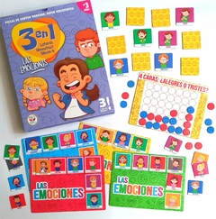 3 EN 1 (LOTERIA, MEMOTEST, ALINEA) - LAS EMOCIONES - tienda online