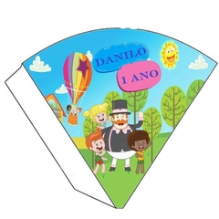 Cone mundo Bita c/15 unidades (personalizado fazemos qualquer tema)