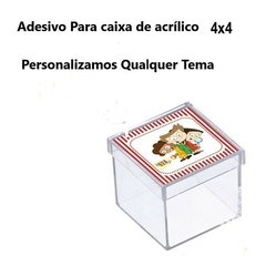 Adesivo para caixinha de acrílico 4 x 4 c/ 30 Unidades