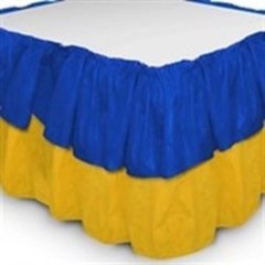 Saia Babado de Mesa Liso TNT  Azul Escuro e Amarelo - comprar online