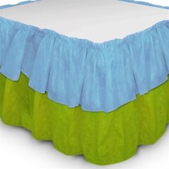 Saia Babado de Mesa Bicolor TNT Azul Claro e Verde Claro - comprar online