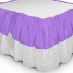 Saia Babado de Mesa  TNT  Lilás e Branco - comprar online