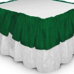 Saia Babado de Mesa Bicolor TNT Verde Escuro E Branco - comprar online