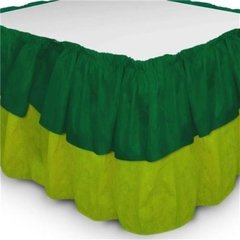 Saia Babado de Mesa Bicolor TNT Verde Escuro e Verde Claro - comprar online