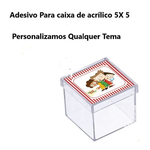 Adesivo para caixinha de acrílico 5 x 5 c/ 30 Unidades