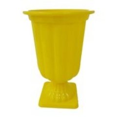 VASO DECORATIVO DE PLÁSTICO 19  Cm AMARELO