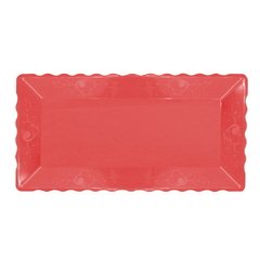 Bandeja Retangular  Vermelho  30 cm X 15 cm