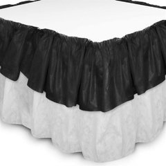 Saia Babado de Mesa Bicolor TNT  Preto e Branco