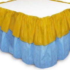 Saia Babado de Mesa Bicolor TNT Amarelo e Azul Claro